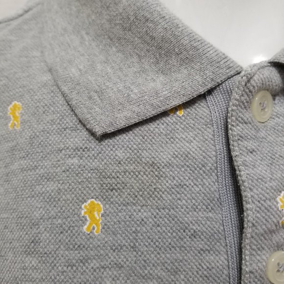 Uniqlo shirt Small polo lion print? short sleeve two buttons side split - Picture 8 of 11